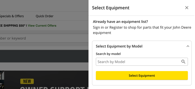 John Deere Equipment Diagrams by Model Selection
