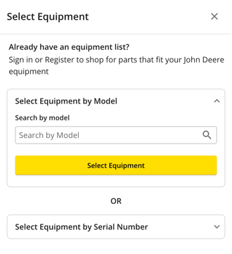 John Deere Shop Register Equipment with Koenig