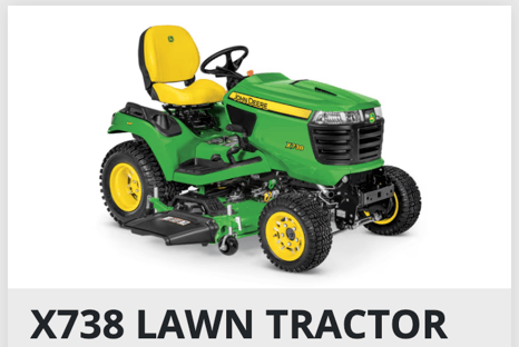 John Deere X738 Four Wheel Drive Lawn Tractor