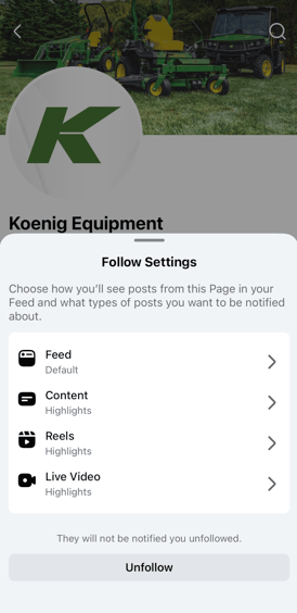 Koeing Equipment Facebook Notifications Management