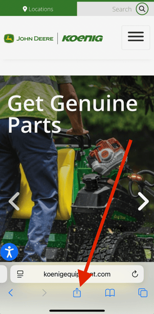 Koenig Equipment Website to Home Screen
