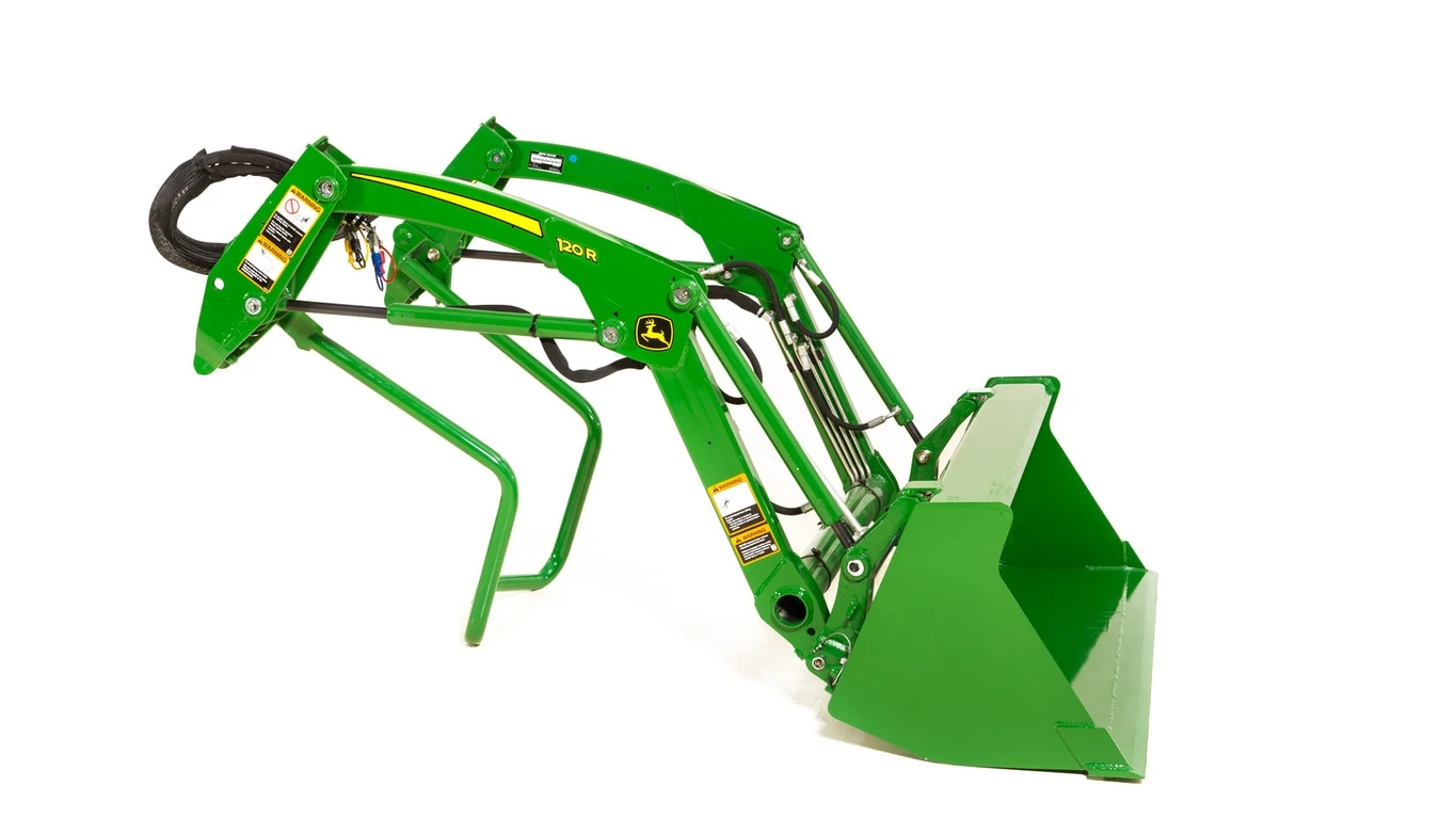 Side studio view of 120R Front Loader