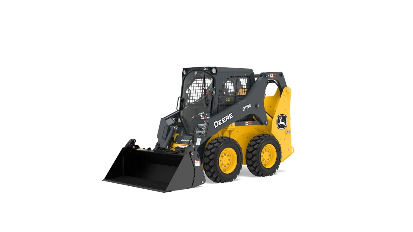318G SELF-PROPELLED G SERIES with a close up of a ski - loader on a white background