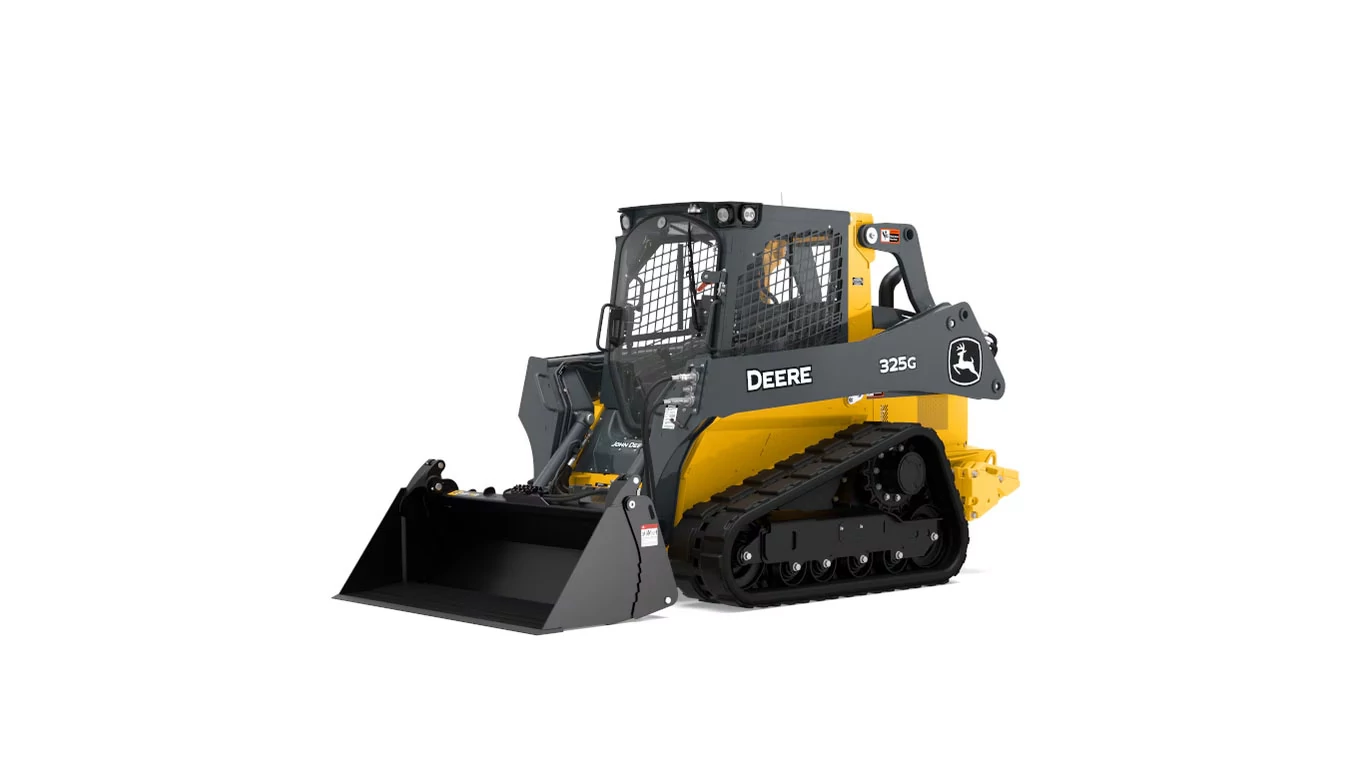 Front left studio view of 325G Compact Track Loader with MP78B Multi-Purpose Bucket