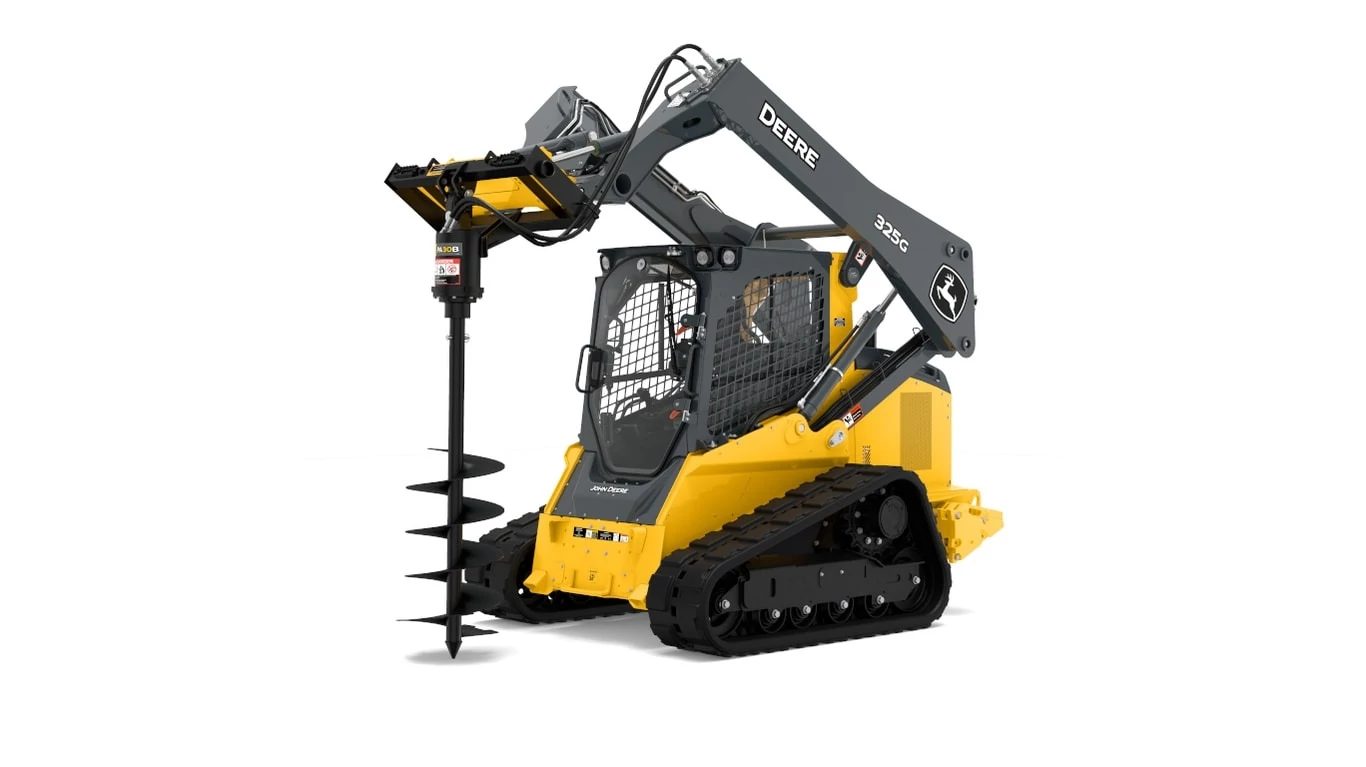Front left studio view of 325G Compact Track Loader With PA30B Planetary Auger