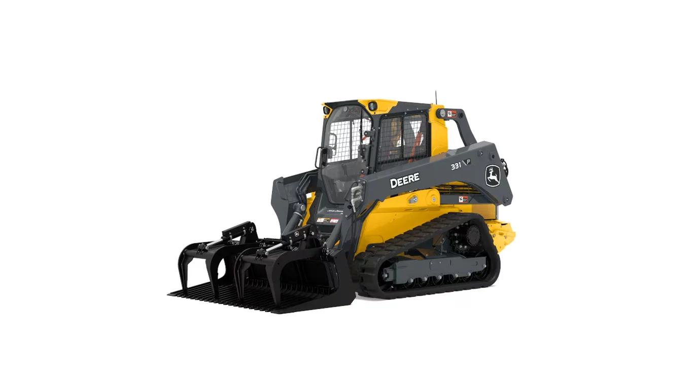 Front left studio view of GR78B Rock Grapple on 331 P-Tier Skid Steer