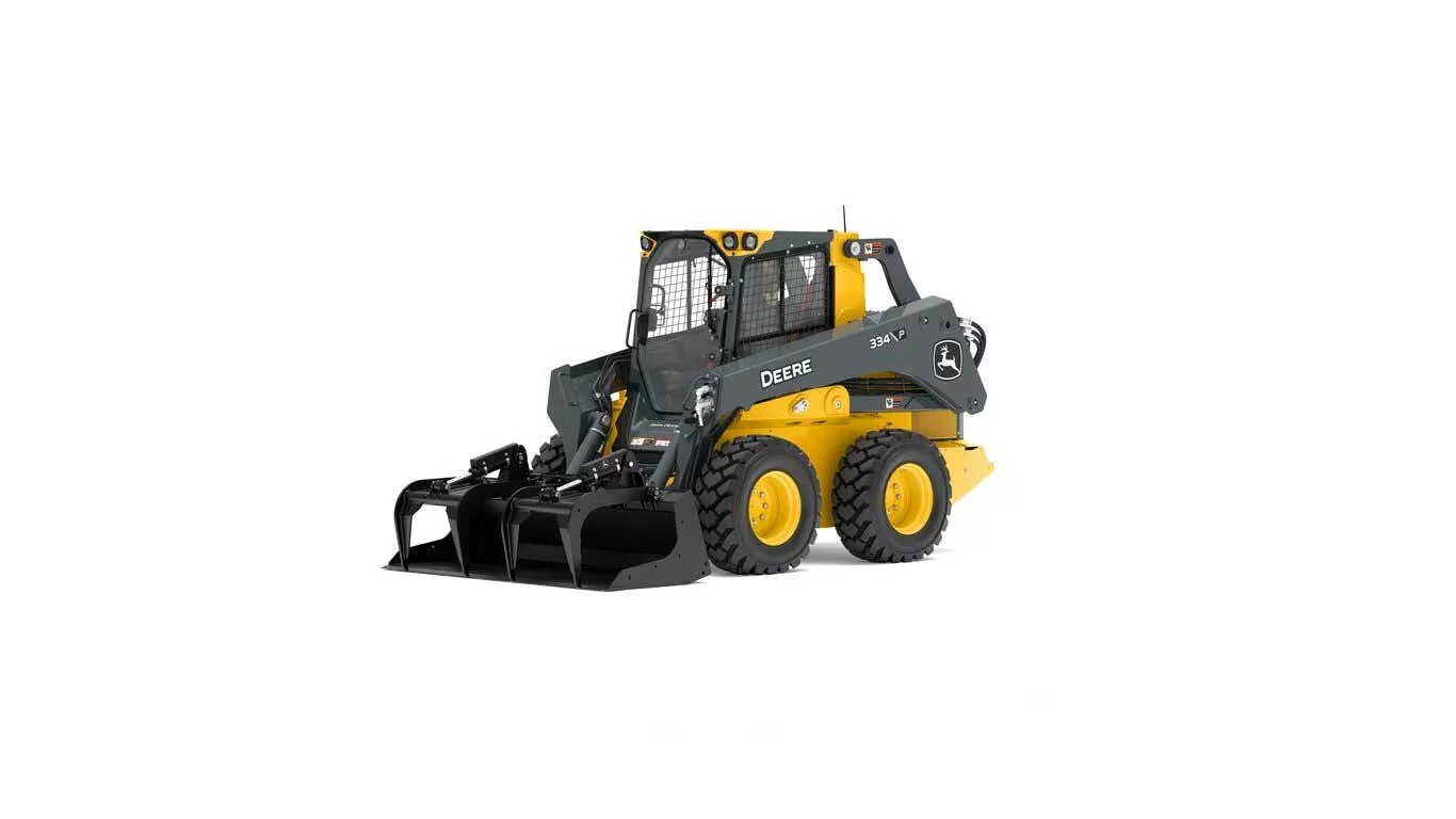 Front studio view of GS84B Scrap Grapple on 334P Skid Steer