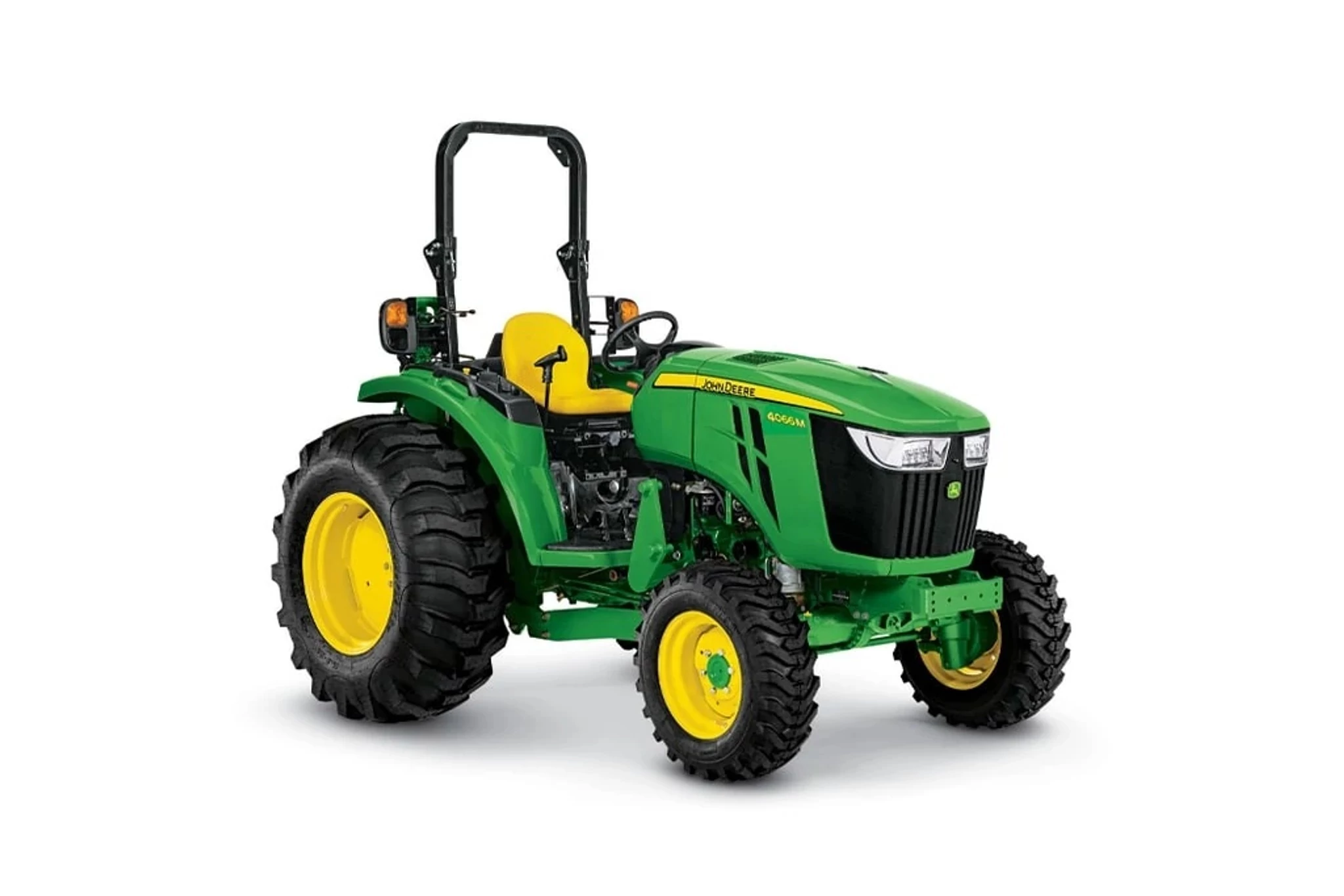 Studio image of a 4066M Heavy Duty Compact Tractor from a front right view