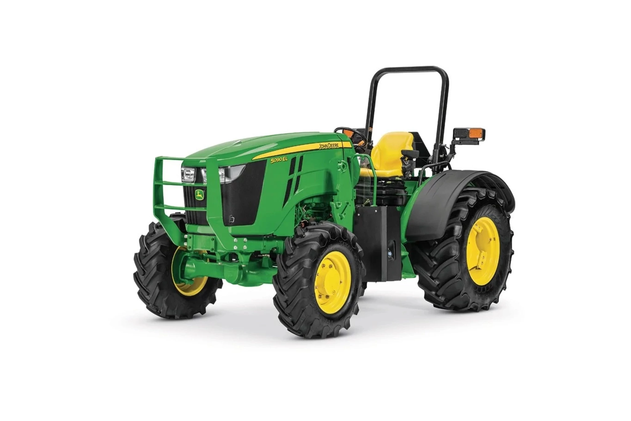 Studio image with a front left view of a 5090EL Utility Tractor