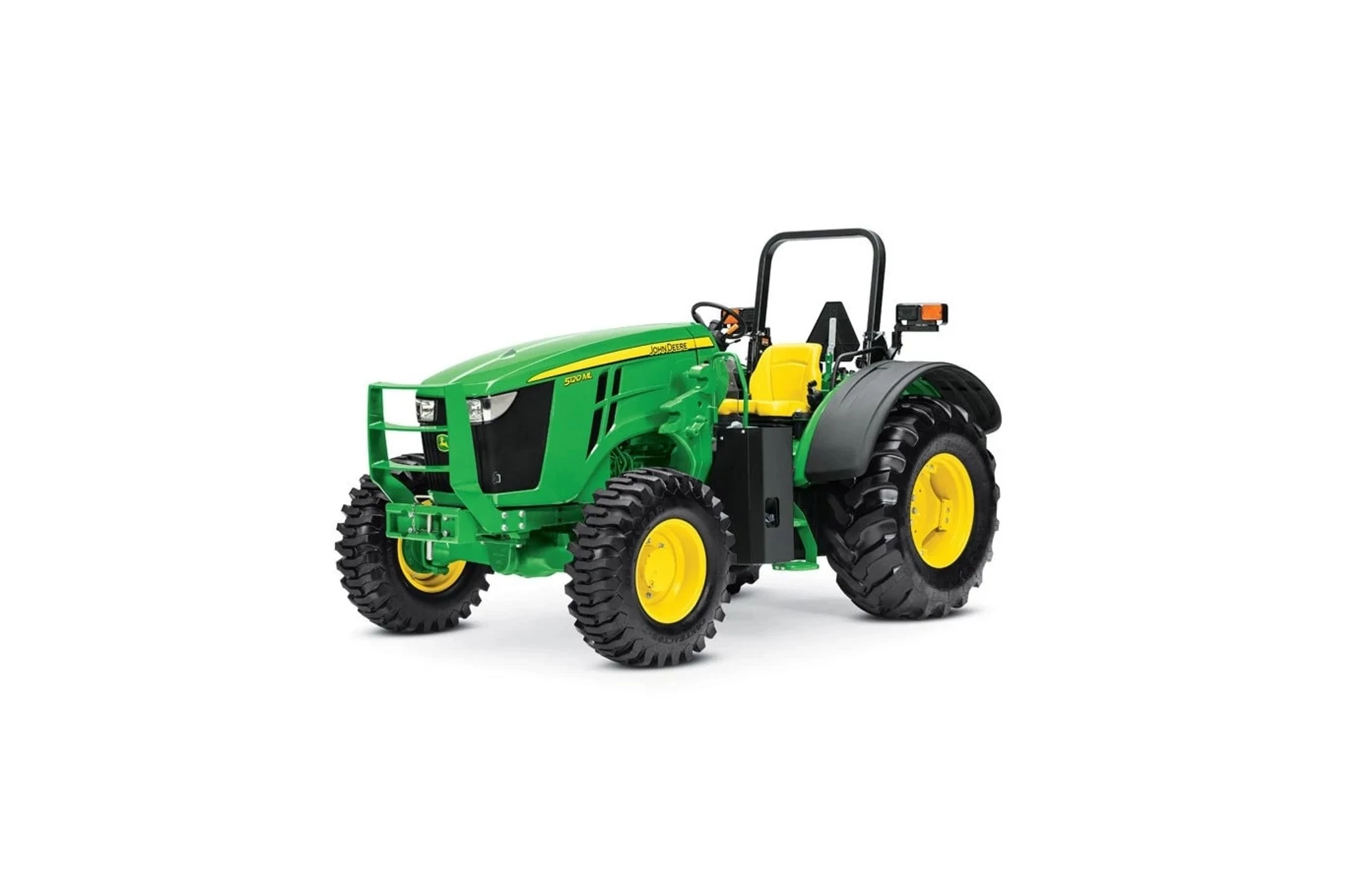 Studio image with a front left view of a 5120ML Utility Tractor