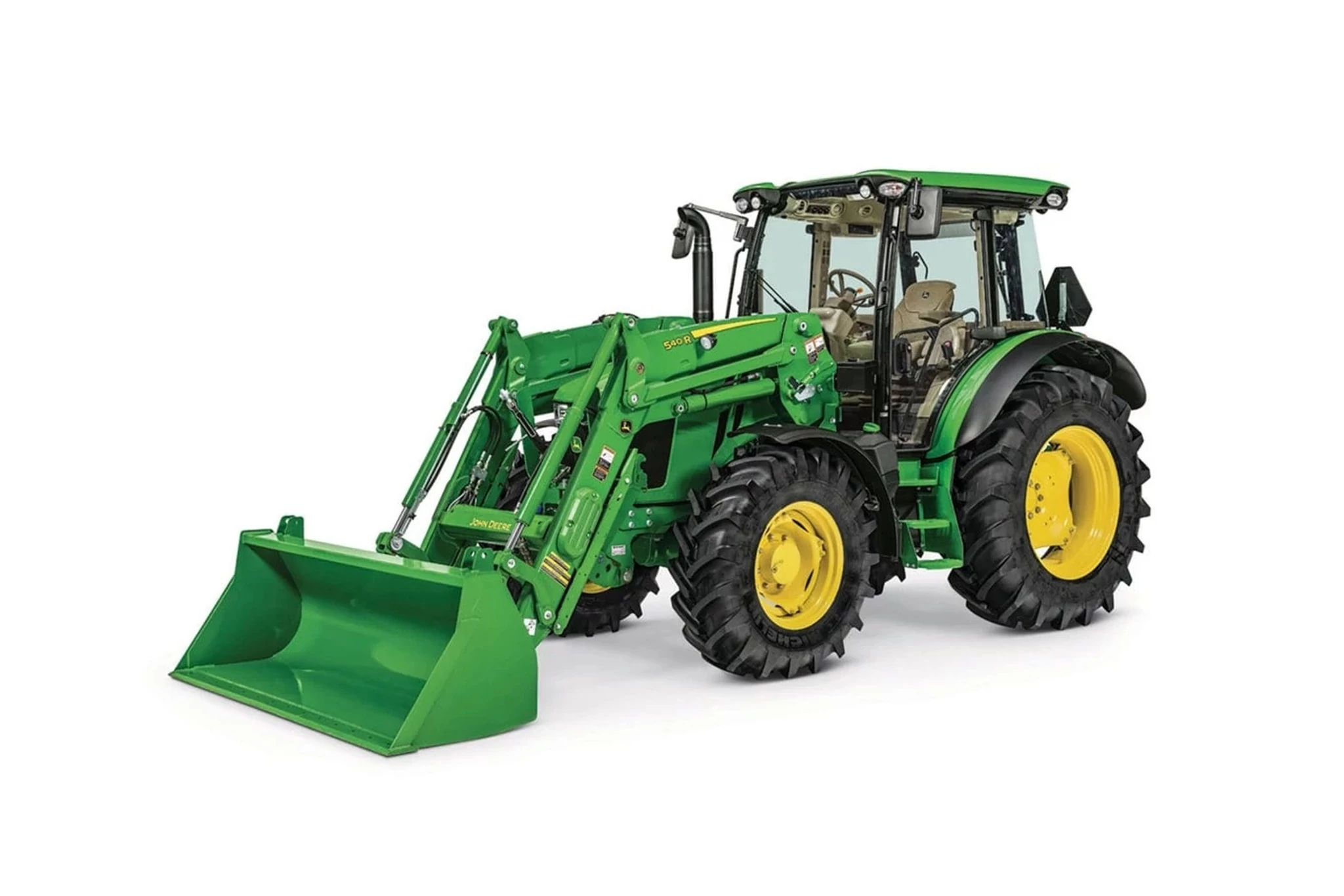 Studio image with a front left view of a 540R Loader