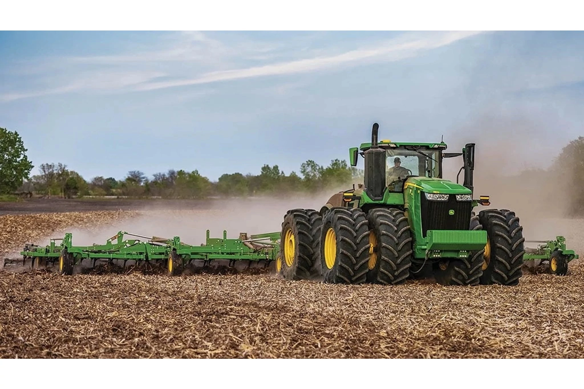 9R 540 Tractor tilling a corn field