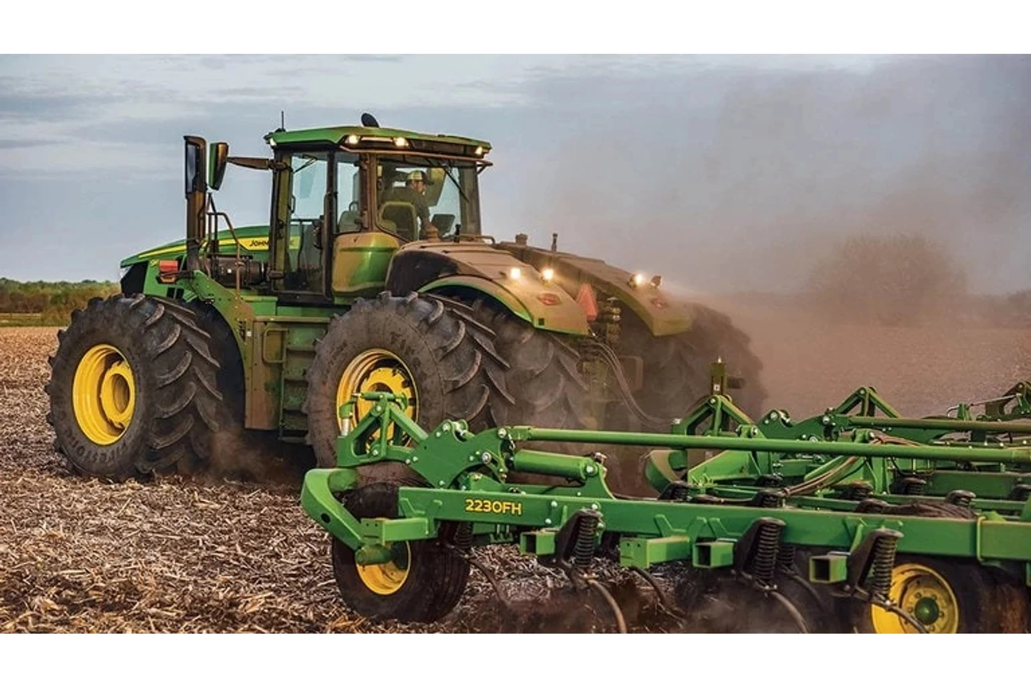 9R 590 Tractor tilling a corn field