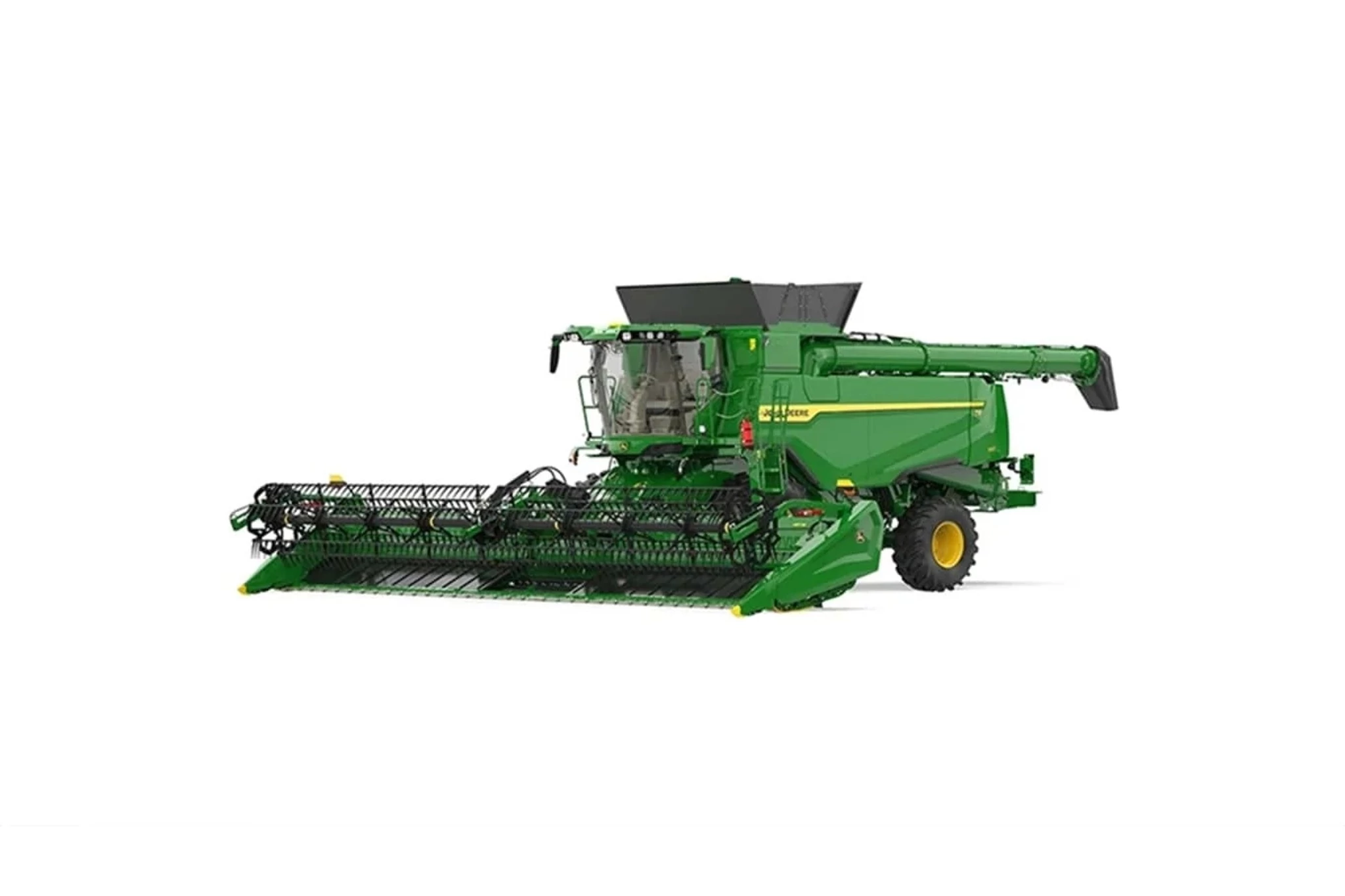 Studio image with a front right view of T6 800 Combine Grain Harvesting