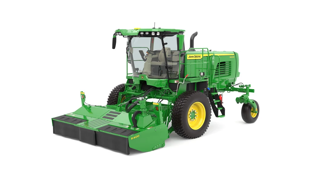 Front left studio rendering of W200M Self Propelled Windrower