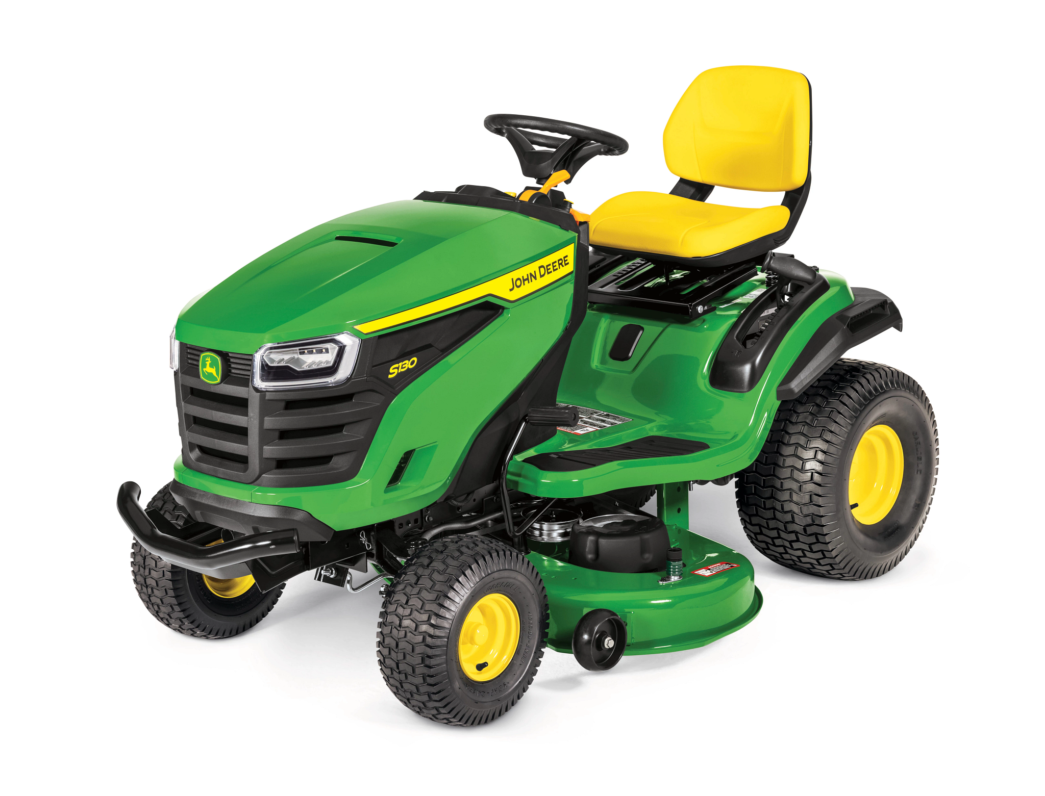 Front left studio view of an S130 Lawn Tractor