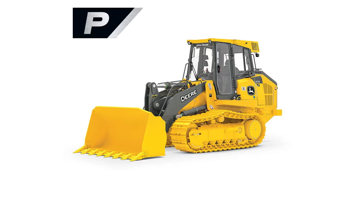 Front left studio view of 655 P-Tier Crawler Loader