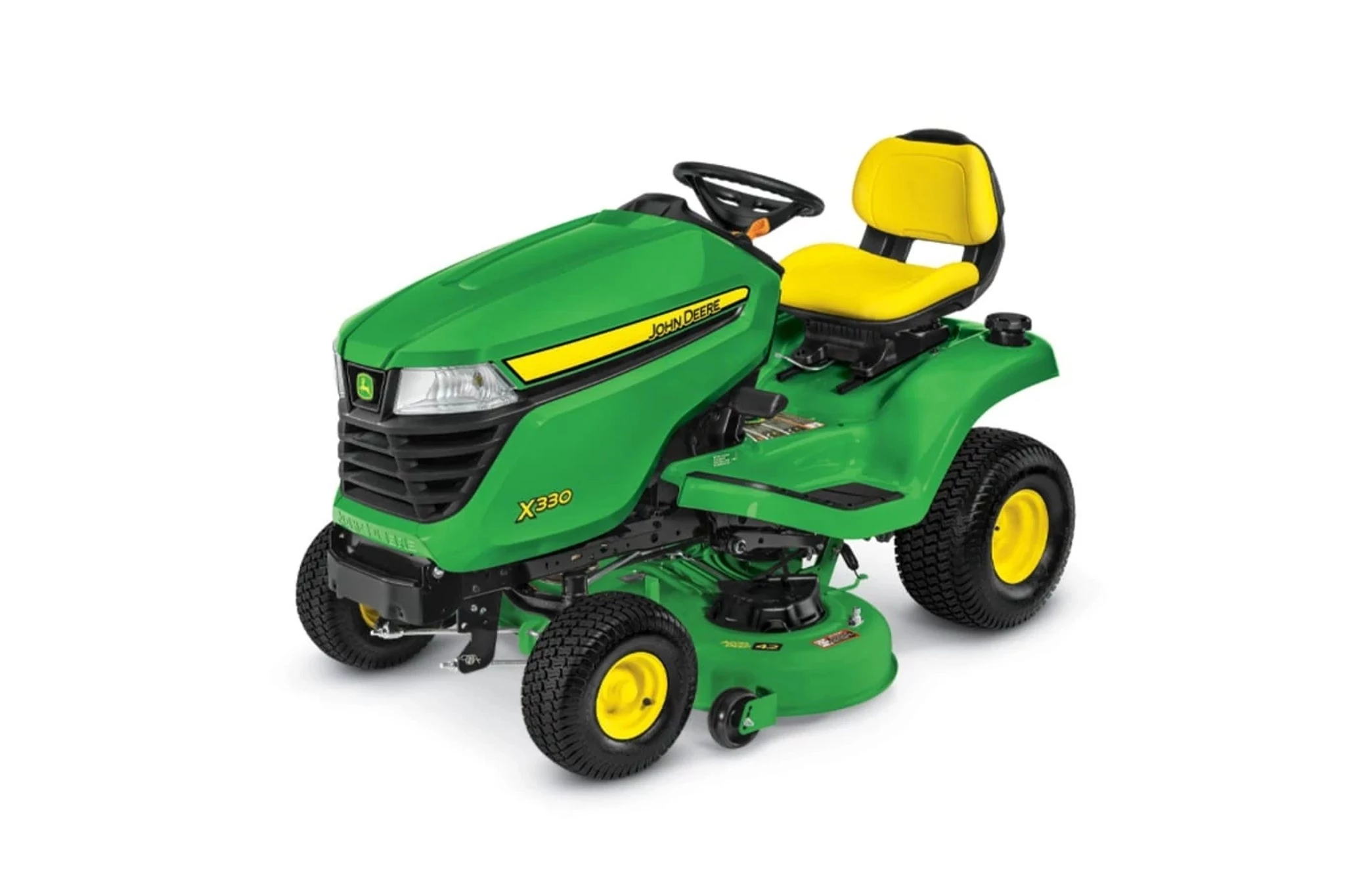 Front left studio view of a X330 Lawn Tractor with 42-inch Deck