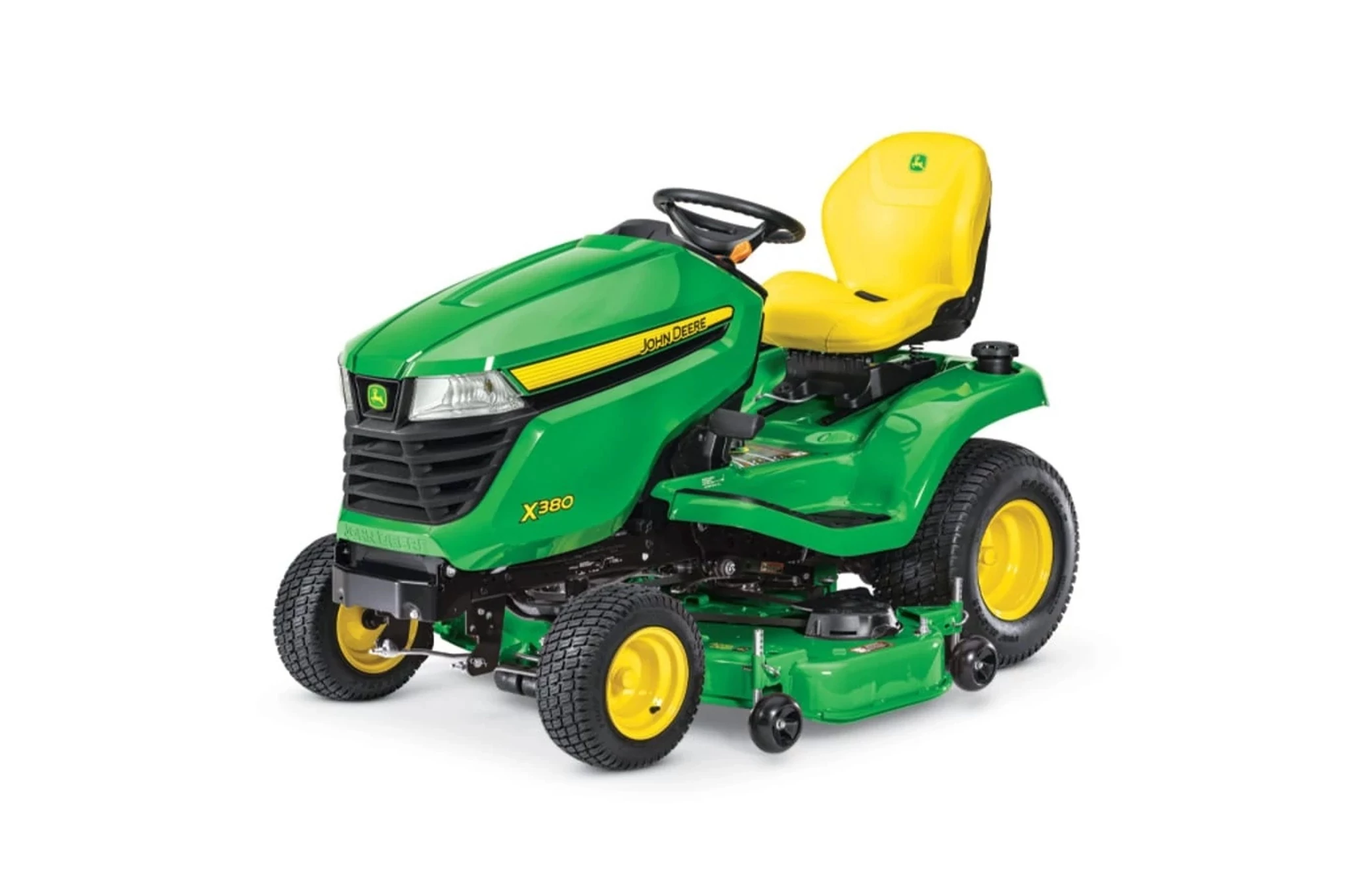 Studio image with a front left view of X380 Select Series Lawn Tractor