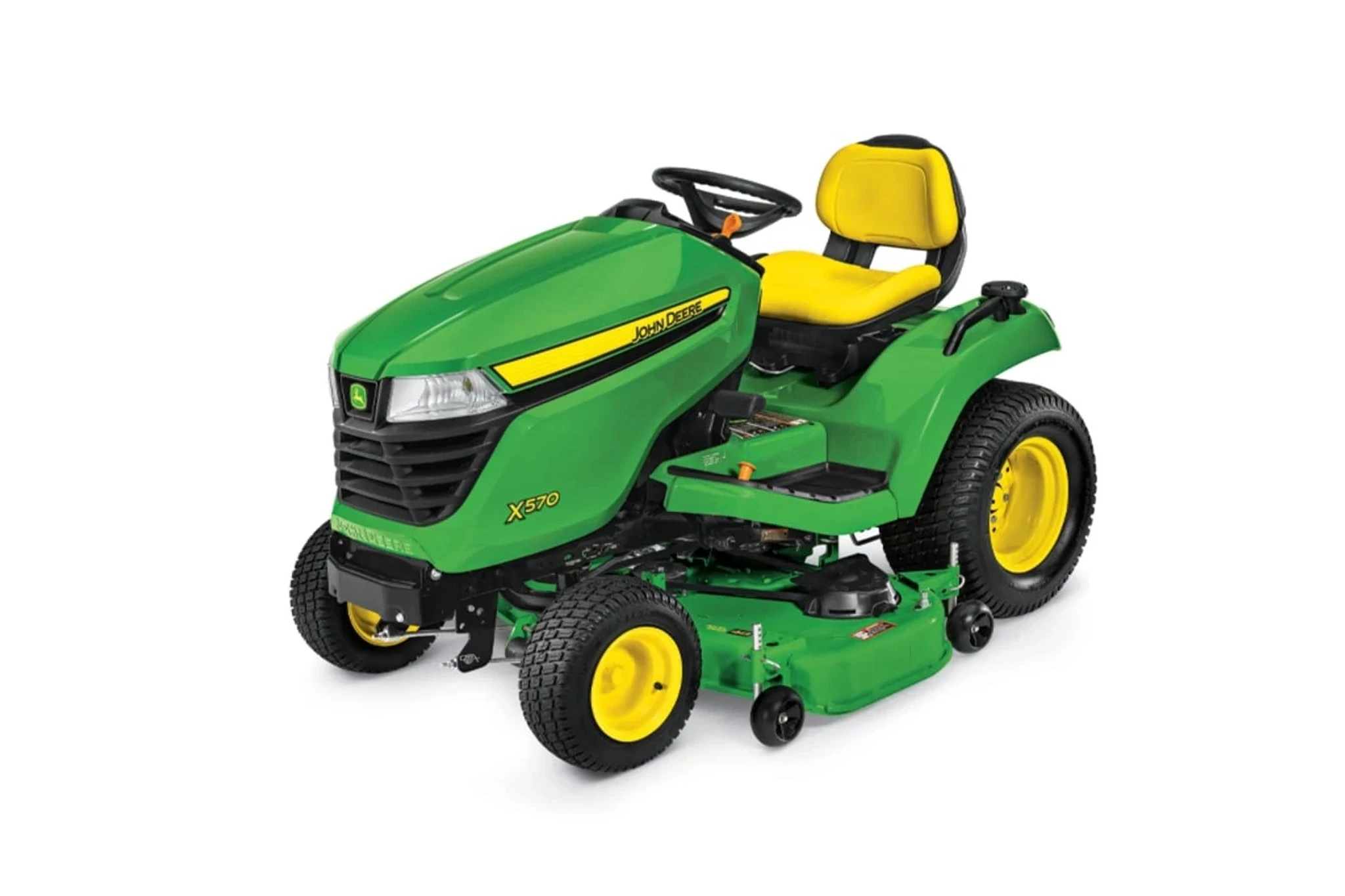 Studio front left view of a X570 Lawn Tractor with 48-in. Deck