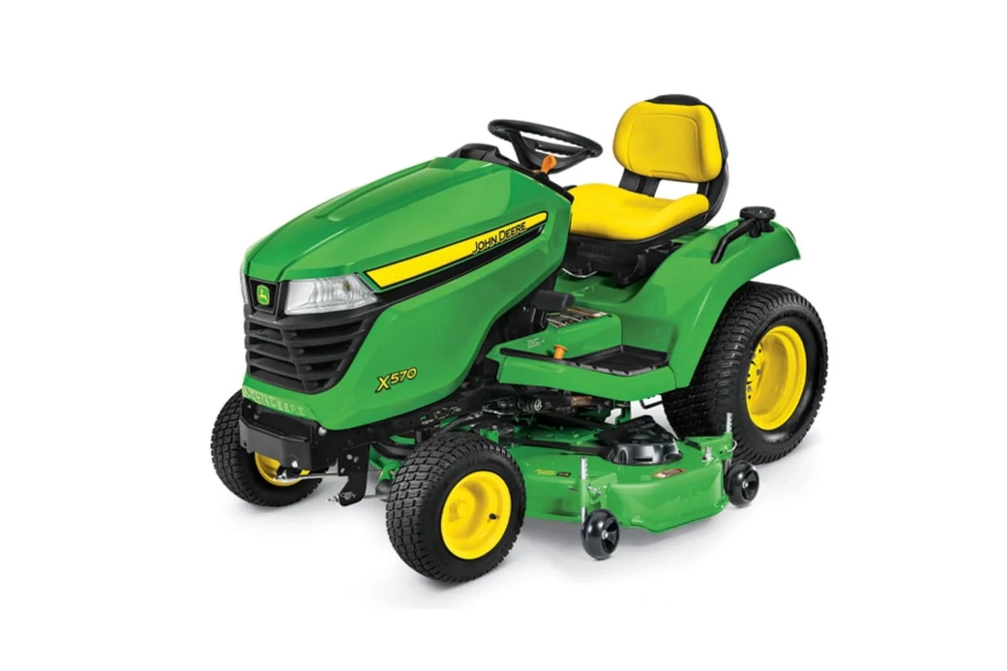 Studio front left view of a X570 Lawn Tractor with 54-in. Deck