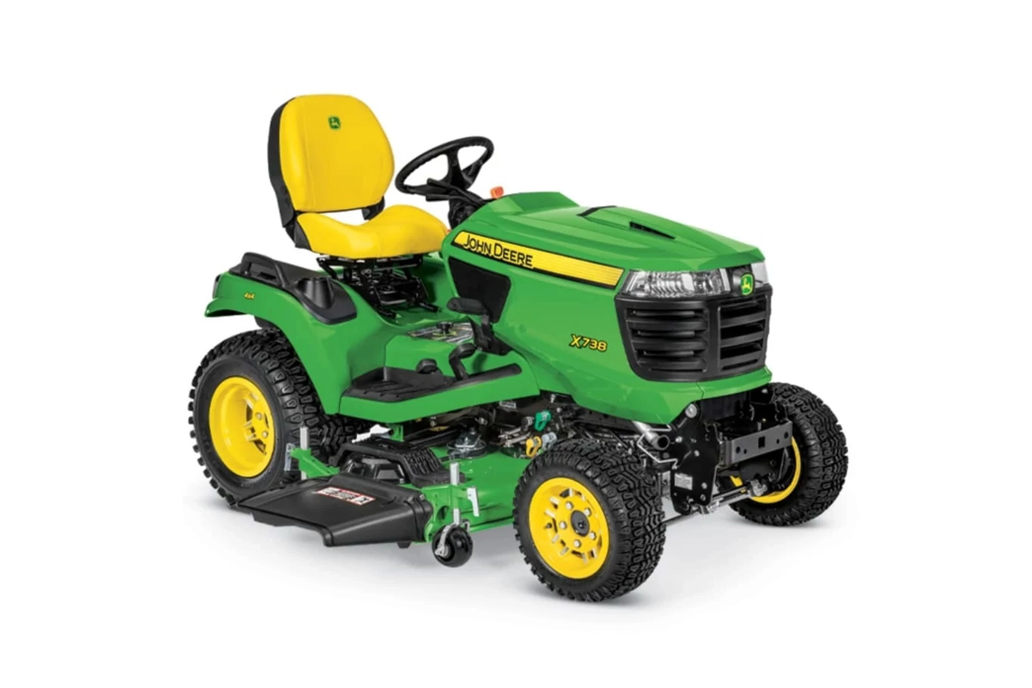 Studio image with a front right view of X738 deck Select Series Lawn Tractor