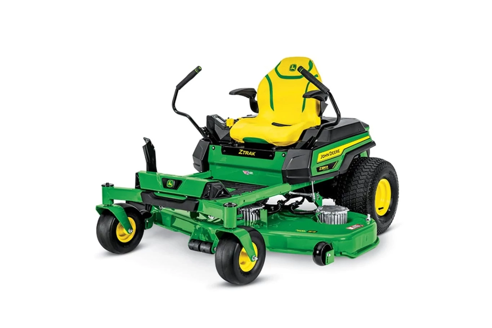 Studio image with a front left view of a Z380R Electric ZTrak Mower